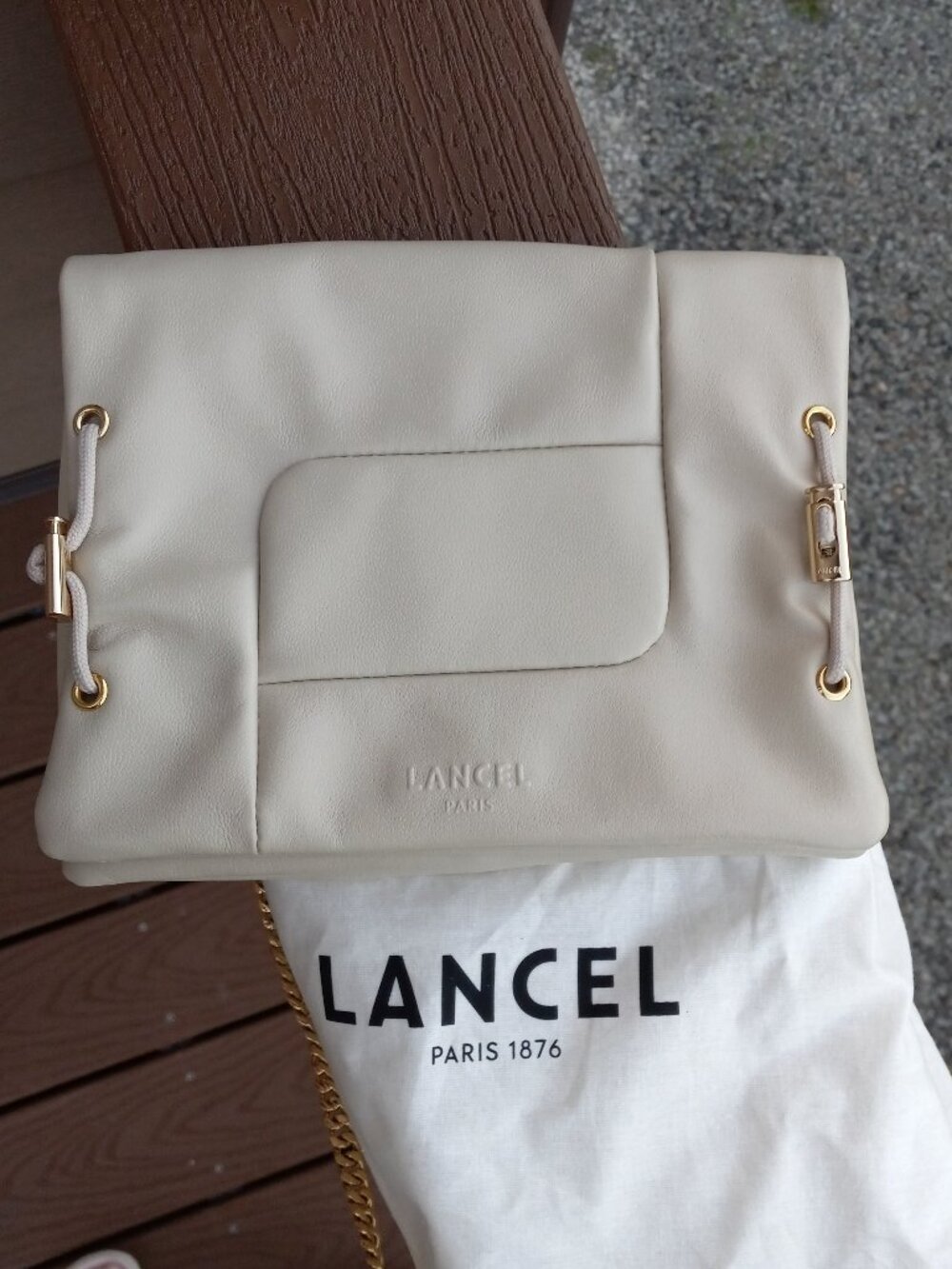 Lancel Billie Beige Small Leather Crossbody Bag Made in Italy EXCELLENT CONDITIO